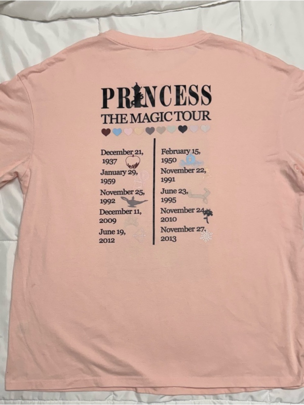 Disney Pink 'Princess The Magic Tour' Short Sleeve Graphic Tee - Picture 4 of 6